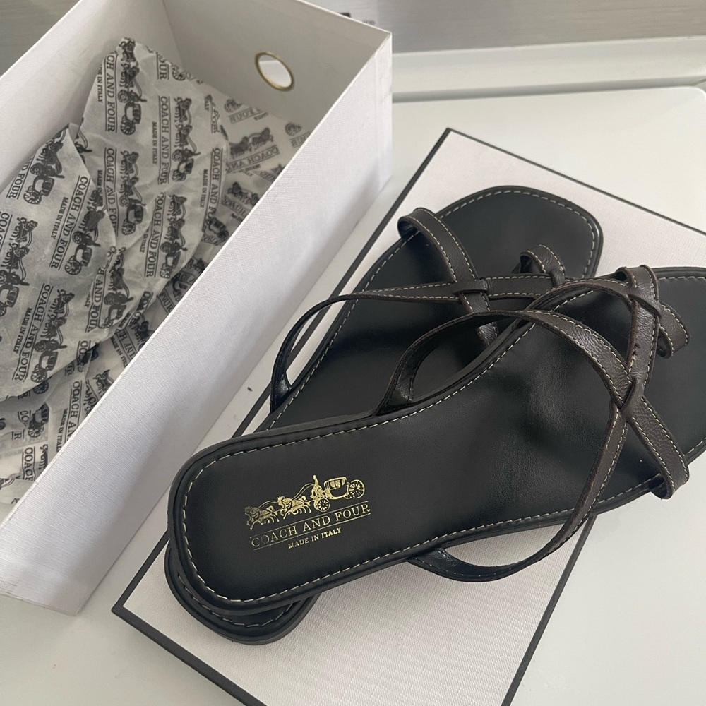 Coach and Four dark brown Sandals